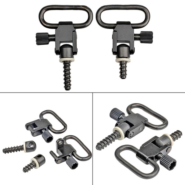 Detroit Leather Shop Antique Brass Finish Gun Sling Swivel Stud Screws – Steel, 2-Piece Set