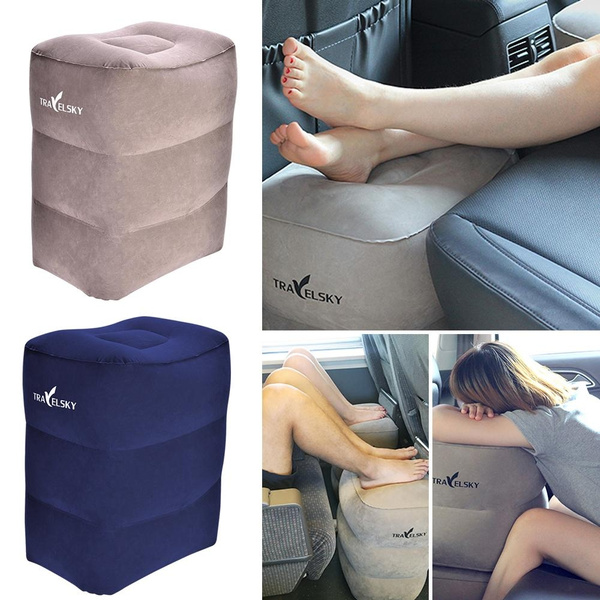 Travel Foot Rest Pillow Height-Adjustable Inflatable Leg Rest Pillow