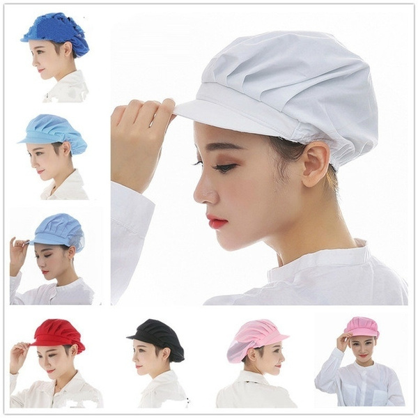 1PCS Elastic Mesh Caps Cafe Bar Kitchen Restaurant Hotel Bakery Chef  Uniform Waiter Work Wear Hats Men Women Breathable Workshop Caps