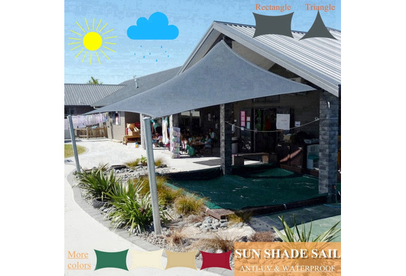Waterproof Sun Shade Sail UV Block Rectangle//Triangle Patio Canopy Cover