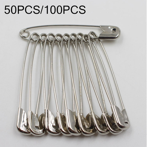 100PCS Needles Safety Pins Silver Assorted Size Small Medium Large Sewing Crafts 