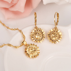 pendantearring, Flowers, Jewelry, gold