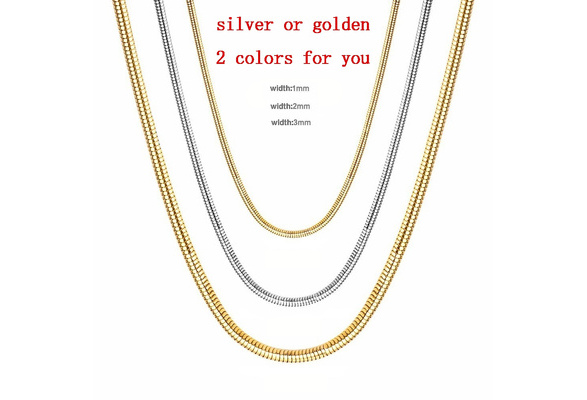 Hot 1mm 2mm 3mm Snake Chain Necklaces 18k Gold Plated Or 925 Sterling Silver Snake Chain Necklace 16 30 Wish