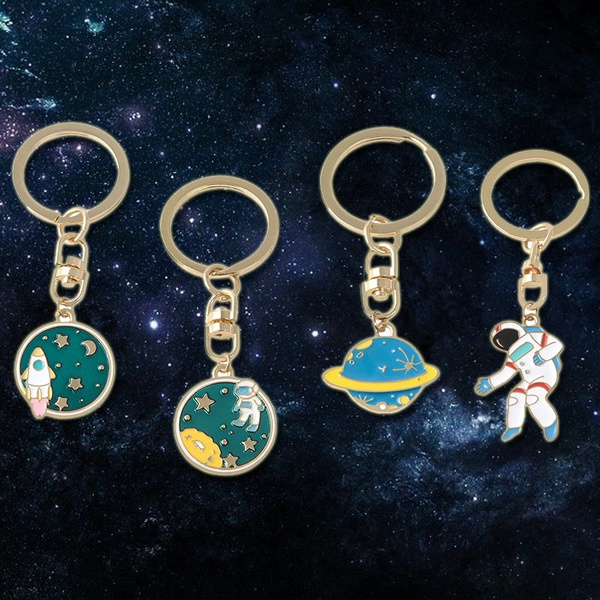 Space Keyring Astronaut Keychain Galaxy Gifts Astronomy 