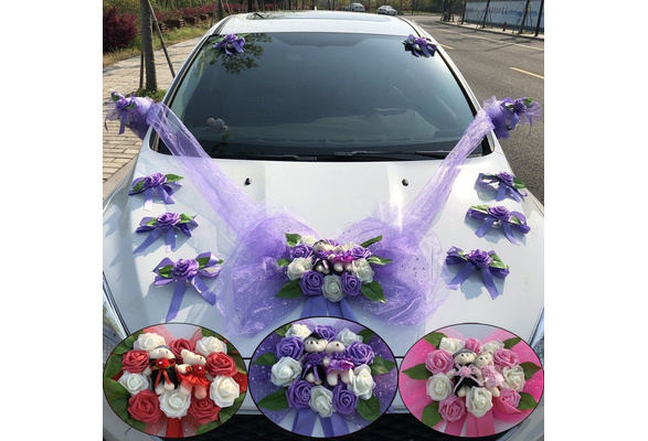 Artificial Flower Cars Wedding Decoration Kit Romantic Fake