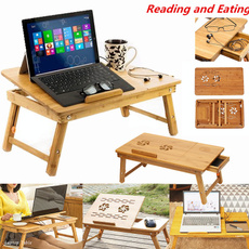 Estante ajustable de bambú para dormitorio, escritorio de regazo, bandeja de lectura de libros portátil, soporte ajustable para computadora portátil, mesa de cama para computadora portátil
