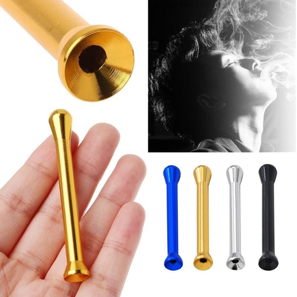 Aluminum Alloy Snuff Straw Sniffer Snorter Nasal Tube Smoking Pipe