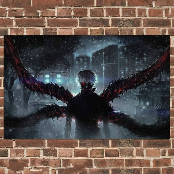 1 Piece Anime Tokyo Ghoul Ken Kaneki Poster Wall Art Abstract Canvas Painting For Kids Room Home Decor No Frame Oil Painting Wish