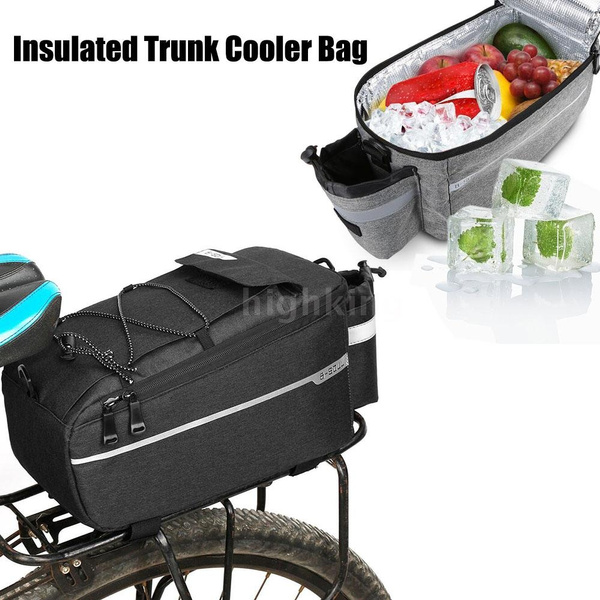 Insulated Trunk Cooler Bag Cycling Bicycle Rear Rack Storage Luggage Bag Reflective Mtb Bike Pannier Bag Shoulder Bag Wish