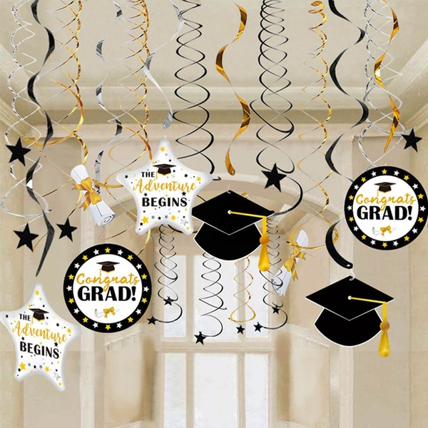 2019 Graduation Party Hanging Congrats Banner Hanging Swirl Graduation ...