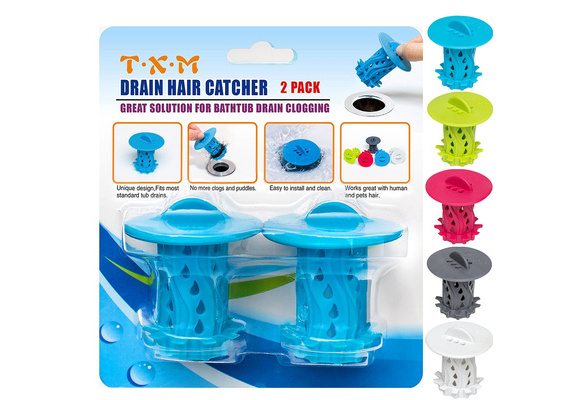 TXM Drain Hair Catcher 2 Pack, Tub Shower Drain Protector Sink Drain  Strainer Hair Trap Filter/Snare/Collector for Shower and Bathtub