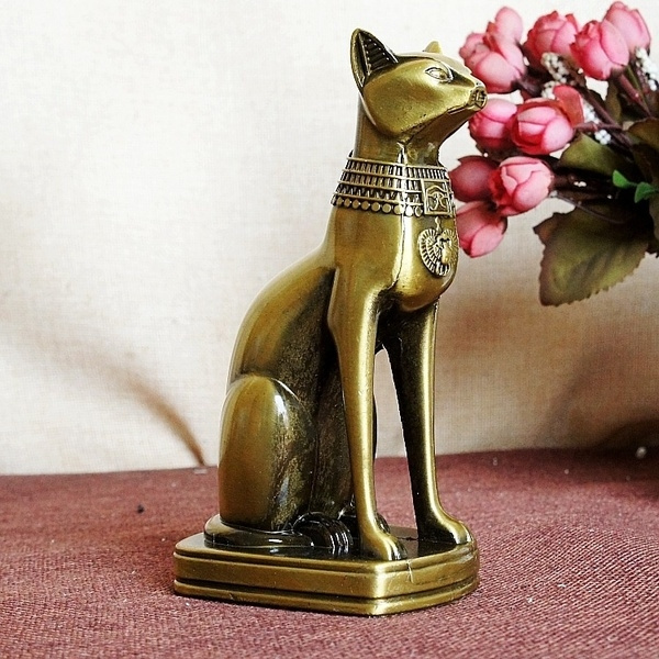 Metal Bastet Statue Egyptian Cat God Figurine Cat in Ancient Egypt ...