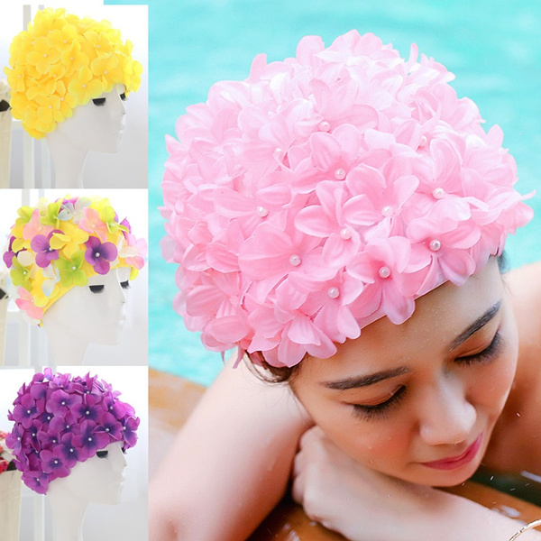 Details about   New 3D Floral Women Ladies Swim Cap Petal Swimming Flower Cap,Pink 