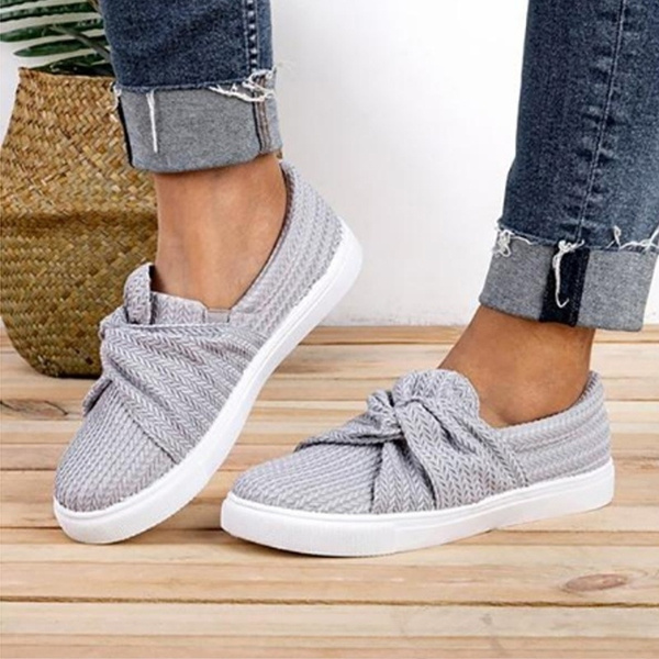 Sneakers Bow Flat Casual Loafers Shoes 