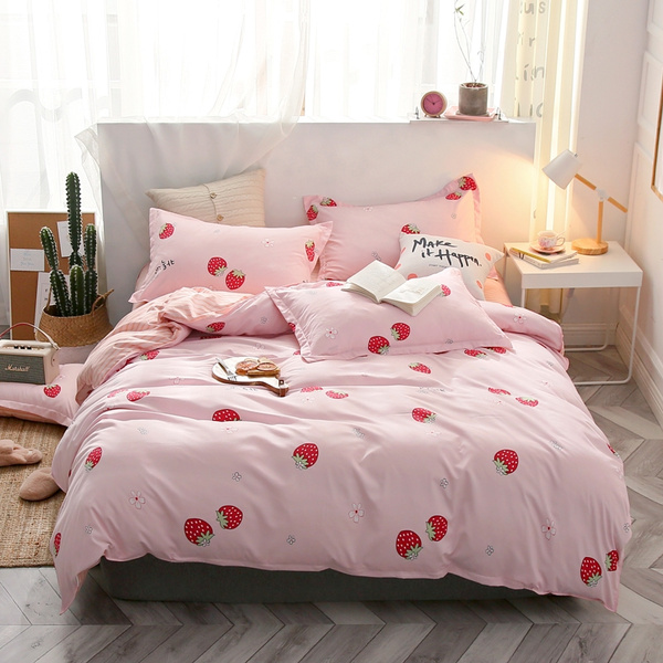 Strawberry Print Bedding Set 2/3/4 Pcs Bedding Set 1*quilt Cover(no ...