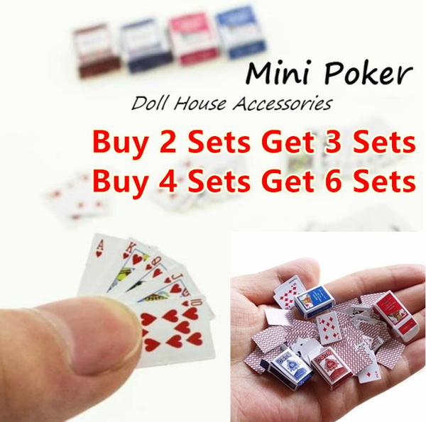 1 Set 1:12 Cute Miniature Dollhouse Poker Playing Cards Random Mini Accessories 