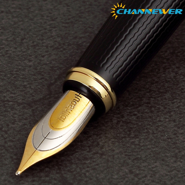 Black Lacquer Fountain Pen, Fine Nib, Black Ink, Classical Metal Fountain  Pens with Ink Refill Converter Calligraphy Pens for Writing Drawing Journal  Executive Channewer Business Gift Pens for Men Women, School, Office