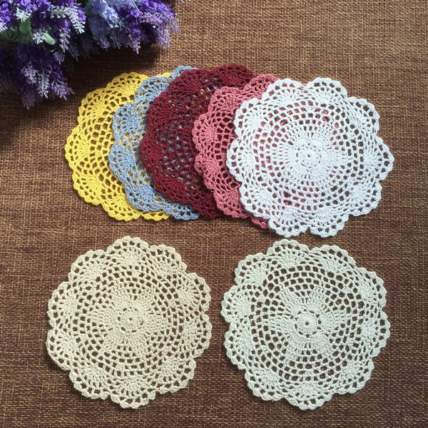 Handmade doily Crochet placemat Crochet lace doily Violet crochet doily Weddinghome decor