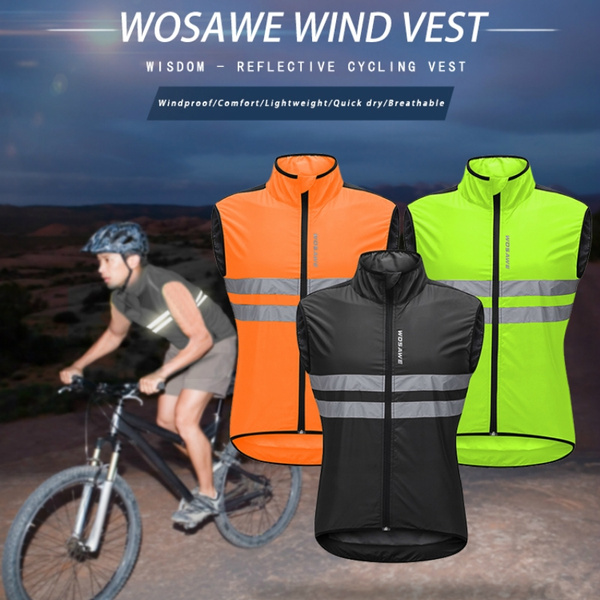 Men Cycling Jackets Hi Vis Bicycle Reflective Vest Windproof MTB Bike Jerseys 