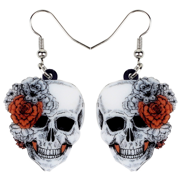 Skull earrings deals for women