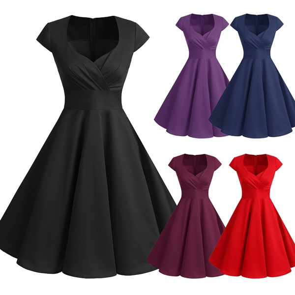 low cut swing dress