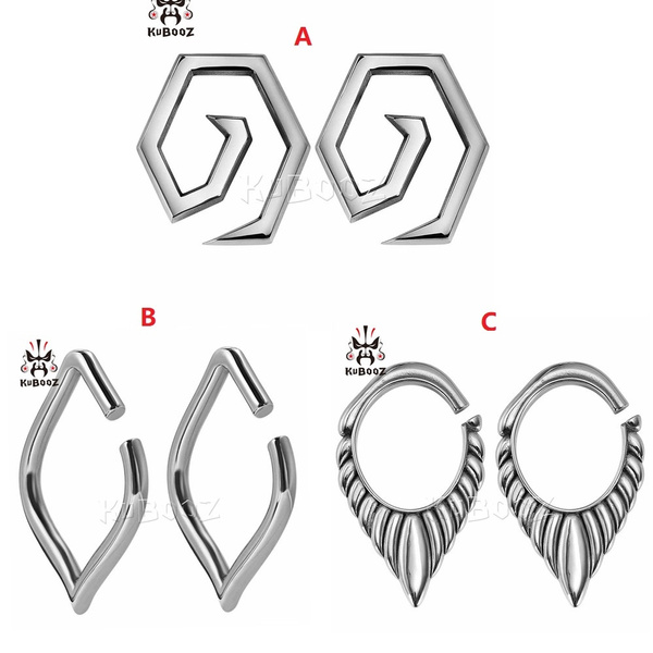 KUBOOZ Fine Stainless Steel Piercing Expander and Body Piercing Jewelry Ear Gauge Jewelry