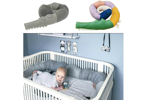 185cm Baby Infant Plush Crib Bumper Kids Bed Pad Crocodile Pillow