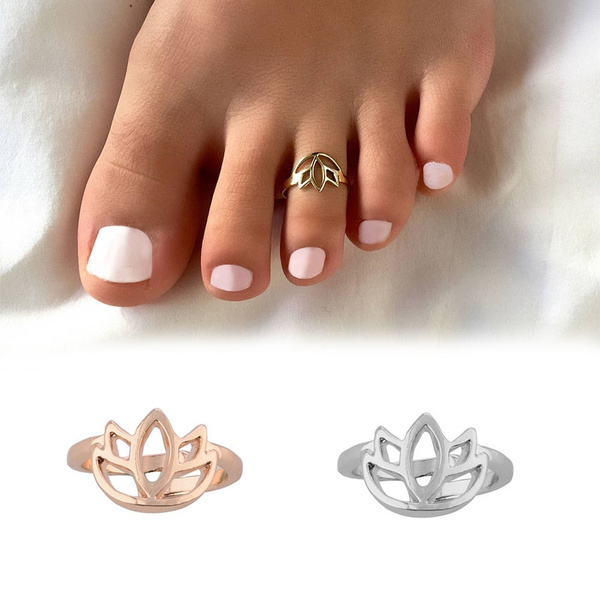 Amazon.com: Lotus Flower Yoga Ring for Women Silver Open Adjustable Mid  Pointer Finger Ring for Teen Girls Birthday Chrismas Gifts Toe Ring:  Clothing, Shoes & Jewelry