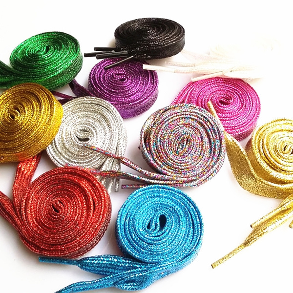 Glitter Shiny Metallic Round Colorful Shoe Laces