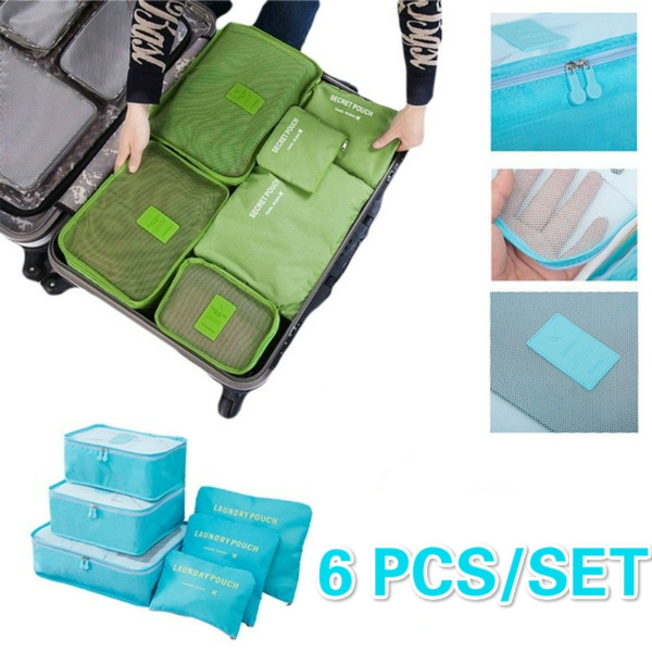 6PCS Travel Storage Bag Set Shoe Clothes Luggage Organizer Bags