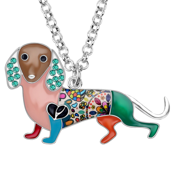 Dachshund Jewelry. Wirehaired Dachshund Sterling Silver Necklace