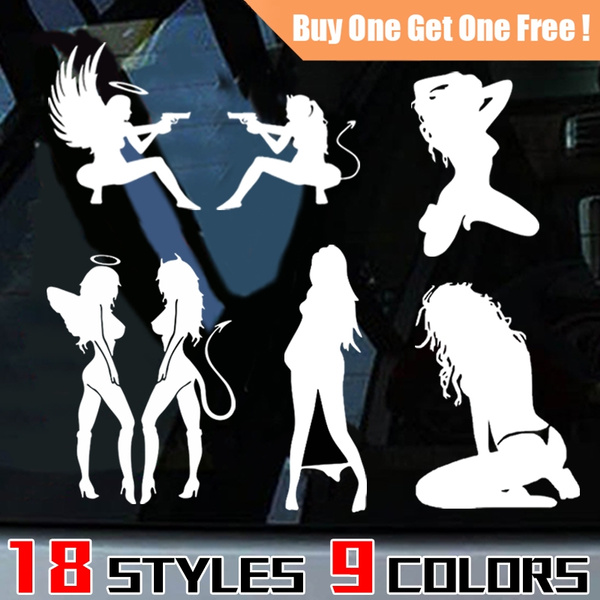 Buy 1 Get 1 Free Sexy Devil Angel Girl Beauty Tuck Car Sticker Decal