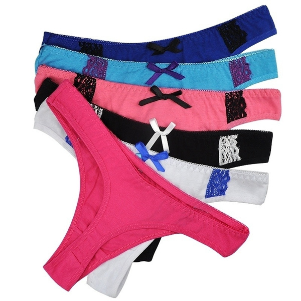 Lot 12 pcs Women's G-strings Thongs Lace Women Underwear Cotton Ladies  Knickers Panties Lingerie M L XL for Women