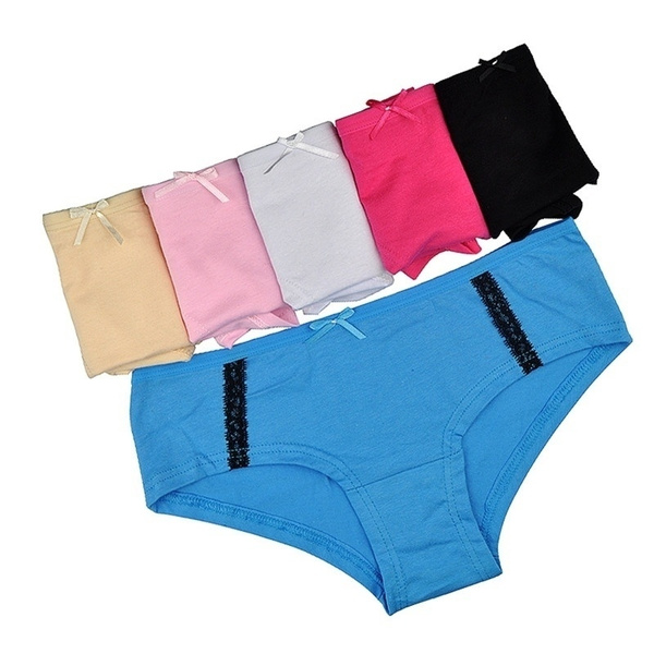 Cheap 6 pcs Cotton Panties for Women Low Waist Lace Underpants