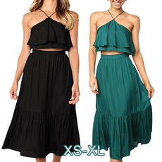 off the shoulder dress, Summer, long skirt, Fashion
