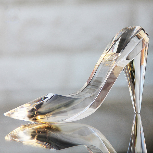 Gold Clear Cinderella Pump Shoes Crystal Wedding Shoes 