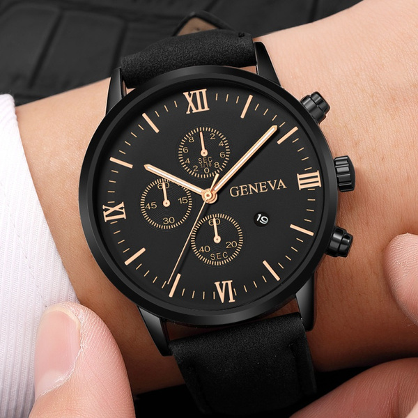 19 Men S Watches Fashion Business Watch Luxury Black Ultra Thin Dial Date Clock Leather Strap Quartz Wrist Watch For Montre Uhren Herren Wish