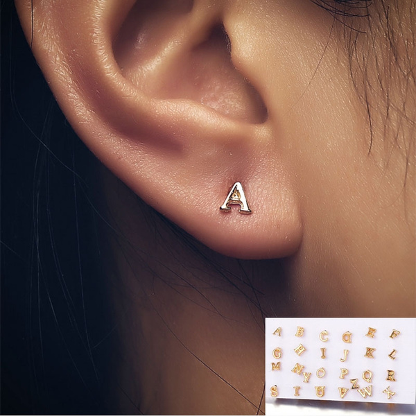 a alphabet earrings