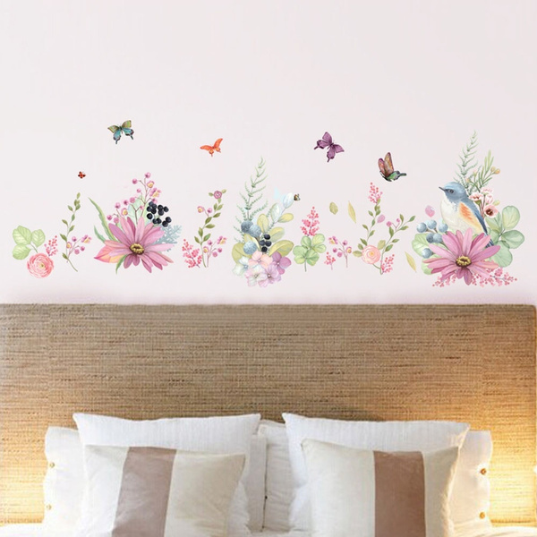 Removable Wall Flower Butterfly Stickers Wardrobe Bedroom Home Art ...