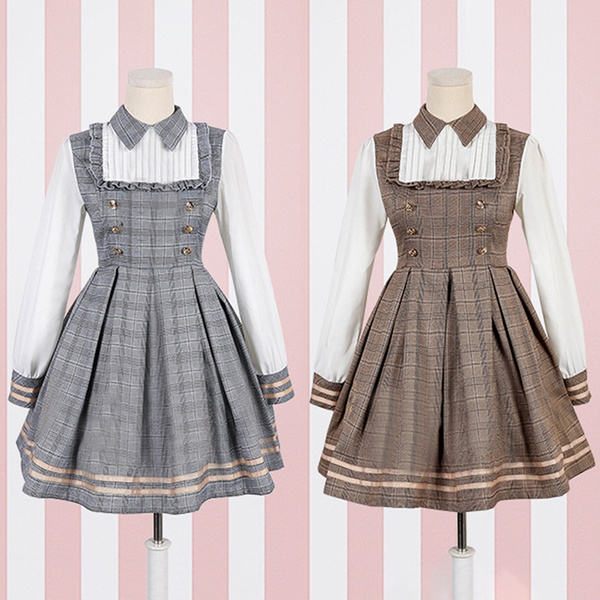 Girls Sweet Pleated Long Sleeve Ball Gown Short Dress Women Ruffles Cosplay Anime Maid Dress Lolita Dress Wish