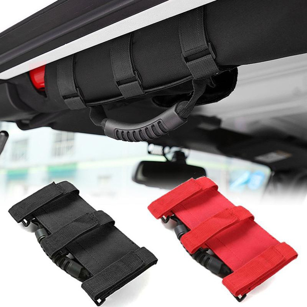 Triple Banded Roll Bar Grab Handles with Storage Bag for 1955-2021 Jeep ...