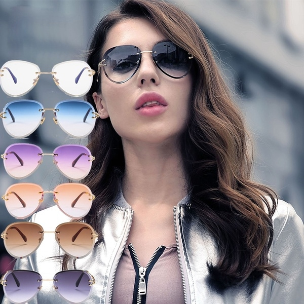 Younger Sunglasses Women Brand Designer Sun Glasses Gradient Shades Cutting Lens Ladies 