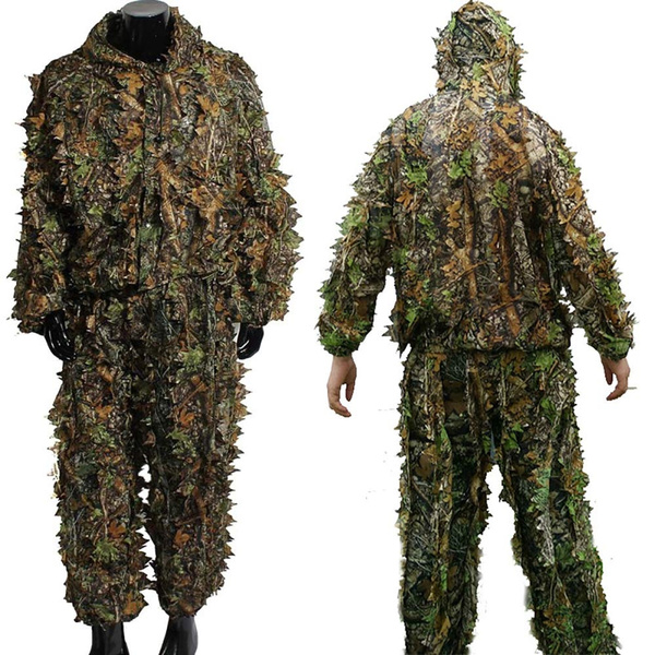 Tactical Camouflage Clothing 3D Withered Grass Ghillie Suit 5 PCS Sniper  Military Hunting Suit Army Hunting Clothes Birding Suit