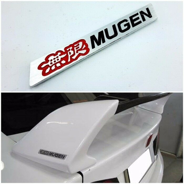 Mugen Logo Aluminium Red Black Part Car Spoiler Badge Emblem Logo For Honda   Wish