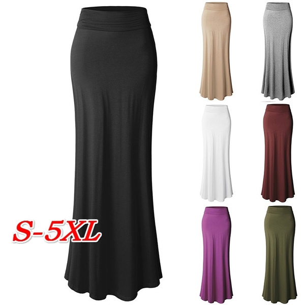 plus size bodycon maxi skirt