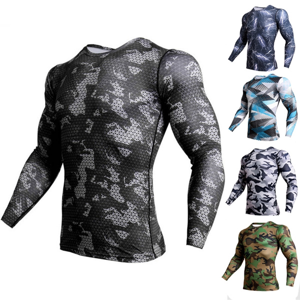 Camo Crossfit Long Sleeve T Shirt Men 