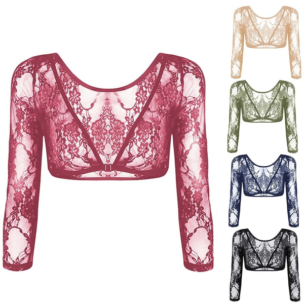 Women Lingerie See Through Amazing Arm Sleeve Shapewear Floral