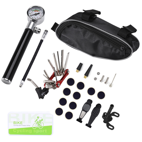 bike repair kit with pump