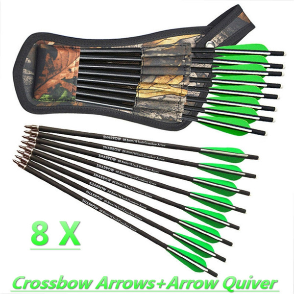 quiver SET wax 10 x aluminium crossbow bolts 16" red arrow 2018 vane 2,6" 
