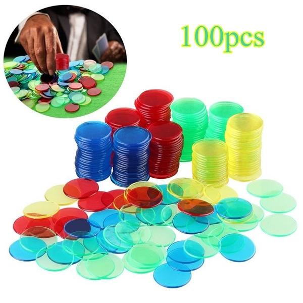 100pcs Bingo Chips Markers for Bingo Game Cards 6 Colors Wish